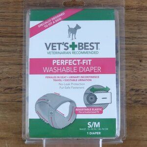 VET'S BEST PERFECT FIT BLUE WASHABLE DIAPER S/M